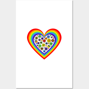 Rainbow Heart Posters and Art